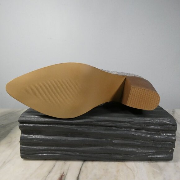 SPARKLING Western Rhinestone Cowboy Boots Block Heel Pointed Toe 10.5 - Picture 9 of 16